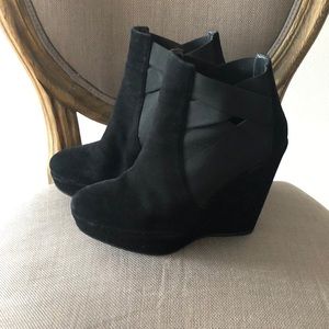 Black Stuart Weitzman Wedge booties